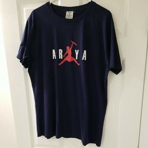 Game of Thrones Arya Jumpman T Shirt - Tee - Extra Large XL Navy Blue